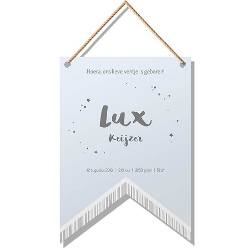 Vaandel geboortekaartje - Lux voor