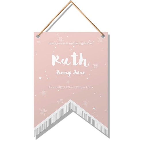 Vaandel geboortekaartje - Ruth voor