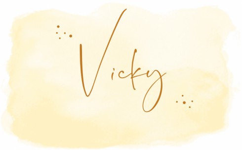 Vrolijk aquarel geboortekaartje met geel - Vicky