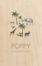 Echt hout geboortekaartje jungle - Poppy