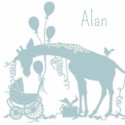 Geboortekaartje silhouette - Alan