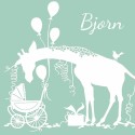 Geboortekaartje silhouette - Bjorn - mint