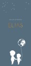 Geboortekaartje wereldbol ballon - Elias