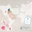 Geboortekaartje wereldkaart - Hanna