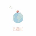 Geboortekaartje Meisje Wereldbol Roze Isabelle