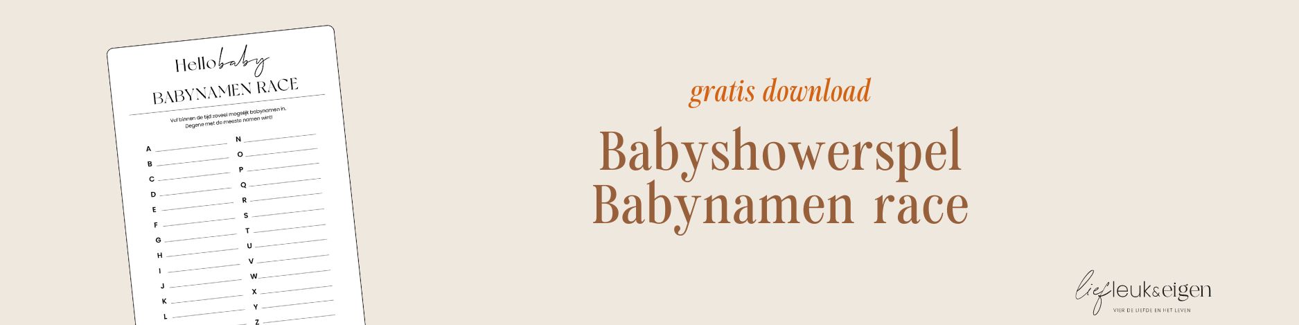 Babynamenrace babyshower gratis download