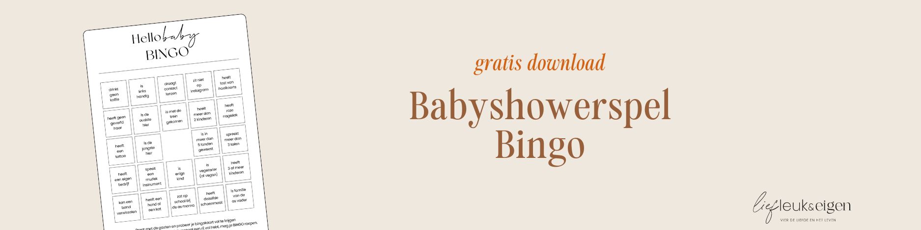 Babyshowerspel Bingo gratis download